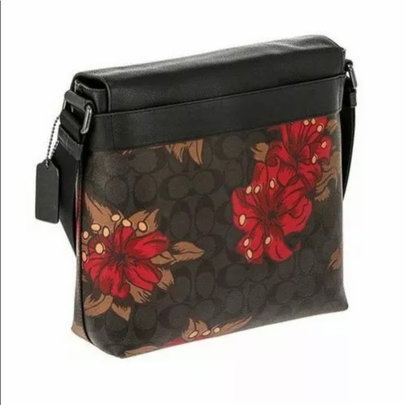 Coach Charlie Small Messenger Signature Hawaiian Leather Handbag F24717 QBN16 - Picture 2 of 3